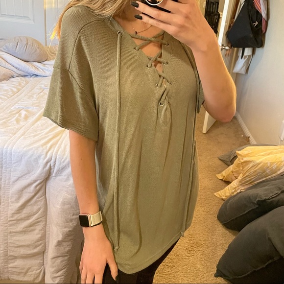 Lace Up Knit Top - Picture 4 of 6